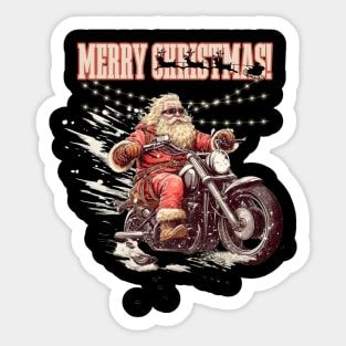 Santa Celebrate Christmas With Motorcycle Sticker